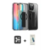MARSİLYAN™- iPhone 15 Pro Max Kılıf Nova Işık Koleksiyonu - Şeffaf Pasifik Cam Ekran Koruyucu + PVD Metal Kamera Lens - GI