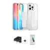 MARSİLYAN™- iPhone 15 Pro Max Kılıf Nova Işık Koleksiyonu - Şeffaf Pasifik Cam Ekran Koruyucu + Raze Metal Kamera Lens - GS