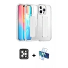 MARSİLYAN™- iPhone 15 Pro Max Kılıf Nova Işık Koleksiyonu - Siyah 3D Antistatik Seramik Nano Ekran Koruyucu + PVD Metal Kamera Lens - GI