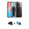 MARSİLYAN™- iPhone 15 Pro Max Kılıf Nova Işık Koleksiyonu - Siyah 3D Antistatik Seramik Nano Ekran Koruyucu + Raze Metal Kamera Lens - TMGI