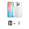 MARSİLYAN™- iPhone 15 Pro Max Kılıf Nova Işık Koleksiyonu - Siyah Bilvis 0.18mm Plus Cam Ekran Koruyucu + PVD Metal Kamera Lens - LT