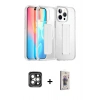 MARSİLYAN™- iPhone 15 Pro Max Kılıf Nova Işık Koleksiyonu - Siyah Bilvis 3D Cam Ekran Koruyucu + PVD Metal Kamera Lens - GI