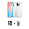 MARSİLYAN™- iPhone 15 Pro Max Kılıf Nova Işık Koleksiyonu - Siyah Bilvis 3D Cam Ekran Koruyucu + PVD Metal Kamera Lens - LT