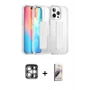 MARSİLYAN™- iPhone 15 Pro Max Kılıf Nova Işık Koleksiyonu - Siyah Bilvis 3D Mat Cam Ekran Koruyucu + PVD Metal Kamera Lens - GS