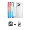 MARSİLYAN™- iPhone 15 Pro Max Kılıf Nova Işık Koleksiyonu - Siyah Bilvis 3D Mat Cam Ekran Koruyucu + PVD Metal Kamera Lens - GI