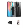 MARSİLYAN™- iPhone 15 Pro Max Kılıf Nova Işık Koleksiyonu - Siyah Bilvis 3D Mat Cam Ekran Koruyucu + Raze Metal Kamera Lens - TMGI