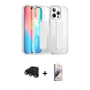 MARSİLYAN™- iPhone 15 Pro Max Kılıf Nova Işık Koleksiyonu - Siyah Bilvis 3D Mat Cam Ekran Koruyucu + Raze Metal Kamera Lens - SH