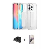 MARSİLYAN™- iPhone 15 Pro Max Kılıf Nova Işık Koleksiyonu - Siyah Bilvis 3D Mat Cam Ekran Koruyucu + Raze Metal Kamera Lens - TMGI
