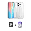 MARSİLYAN™- iPhone 15 Pro Max Kılıf Nova Işık Koleksiyonu - Siyah Bilvis 5in1 3D Magic Cam Ekran Koruyucu + PVD Metal Kamera Lens - GI