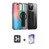 MARSİLYAN™- iPhone 15 Pro Max Kılıf Nova Işık Koleksiyonu - Siyah Bilvis 5in1 3D Magic Cam Ekran Koruyucu + PVD Metal Kamera Lens - GI