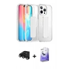 MARSİLYAN™- iPhone 15 Pro Max Kılıf Nova Işık Koleksiyonu - Siyah Bilvis 5in1 5D Magic Hayalet Cam Ekran Koruyucu + Raze Metal Kamera Lens - SH