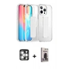 MARSİLYAN™- iPhone 15 Pro Max Kılıf Nova Işık Koleksiyonu - Siyah Bilvis Hayalet Cam Ekran Koruyucu + PVD Metal Kamera Lens - GS