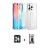 MARSİLYAN™- iPhone 15 Pro Max Kılıf Nova Işık Koleksiyonu - Siyah Bilvis Hayalet Cam Ekran Koruyucu + PVD Metal Kamera Lens - GI