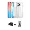 MARSİLYAN™- iPhone 15 Pro Max Kılıf Nova Işık Koleksiyonu - Siyah Bilvis Hayalet Cam Ekran Koruyucu + Raze Metal Kamera Lens - TMGI