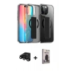 MARSİLYAN™- iPhone 15 Pro Max Kılıf Nova Işık Koleksiyonu - Siyah Bilvis Hayalet Cam Ekran Koruyucu + Raze Metal Kamera Lens - SH