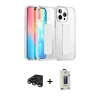MARSİLYAN™- iPhone 15 Pro Max Kılıf Nova Işık Koleksiyonu - Siyah Bilvis Hayalet Cam Ekran Koruyucu + Raze Metal Kamera Lens - TMGI