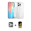 MARSİLYAN™- iPhone 15 Pro Max Kılıf Nova Işık Koleksiyonu - Siyah Buffer Cam Ekran Koruyucu + PVD Metal Kamera Lens - GS