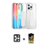MARSİLYAN™- iPhone 15 Pro Max Kılıf Nova Işık Koleksiyonu - Siyah Buffer Cam Ekran Koruyucu + PVD Metal Kamera Lens - LT