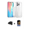 MARSİLYAN™- iPhone 15 Pro Max Kılıf Nova Işık Koleksiyonu - Siyah Buffer Hayalet Cam Ekran Koruyucu + Raze Metal Kamera Lens - SH
