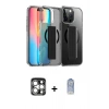 MARSİLYAN™- iPhone 15 Pro Max Kılıf Nova Işık Koleksiyonu - Siyah Joko Magic 5D Cam + PVD Metal Kamera Lens - GS