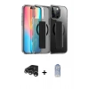 MARSİLYAN™- iPhone 15 Pro Max Kılıf Nova Işık Koleksiyonu - Siyah Joko Magic 5D Cam + Raze Metal Kamera Lens - GS