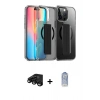 MARSİLYAN™- iPhone 15 Pro Max Kılıf Nova Işık Koleksiyonu - Siyah Joko Magic 5D Cam + Raze Metal Kamera Lens - SH