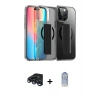 MARSİLYAN™- iPhone 15 Pro Max Kılıf Nova Işık Koleksiyonu - Siyah Joko Magic 5D Cam + Raze Metal Kamera Lens - LT