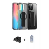 MARSİLYAN™- iPhone 15 Pro Max Kılıf Nova Işık Koleksiyonu - Siyah Joko Magic 5D Cam + Raze Metal Kamera Lens - TMGI