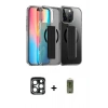 MARSİLYAN™- iPhone 15 Pro Max Kılıf Nova Işık Koleksiyonu - Siyah Joko Magic 5D Hayalet Cam + PVD Metal Kamera Lens - LT