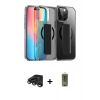 MARSİLYAN™- iPhone 15 Pro Max Kılıf Nova Işık Koleksiyonu - Siyah Joko Magic 5D Hayalet Cam + Raze Metal Kamera Lens - TMGI