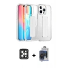 MARSİLYAN™- iPhone 15 Pro Max Kılıf Nova Işık Koleksiyonu - Siyah Vanessa Magic Cam + Gri PVD Metal Kamera Lens