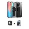 MARSİLYAN™- iPhone 15 Pro Max Kılıf Nova Işık Koleksiyonu - Siyah Vanessa Magic Cam + PVD Metal Kamera Lens - SH