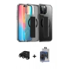 MARSİLYAN™- iPhone 15 Pro Max Kılıf Nova Işık Koleksiyonu - Siyah Vanessa Magic Cam + Siyah Raze Metal Kamera Lens