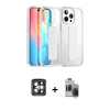 MARSİLYAN™- iPhone 15 Pro Max Kılıf Nova Işık Koleksiyonu - Siyah Vanessa Magic Hayalet Cam + PVD Metal Kamera Lens - GI