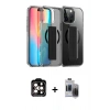 MARSİLYAN™- iPhone 15 Pro Max Kılıf Nova Işık Koleksiyonu - Siyah Vanessa Magic Hayalet Cam + PVD Metal Kamera Lens - TU