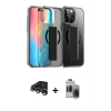 MARSİLYAN™- iPhone 15 Pro Max Kılıf Nova Işık Koleksiyonu - Siyah Vanessa Magic Hayalet Cam + Raze Metal Kamera Lens - GS