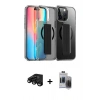 MARSİLYAN™- iPhone 15 Pro Max Kılıf Nova Işık Koleksiyonu - Siyah Vanessa Magic Hayalet Cam + Raze Metal Kamera Lens - SH