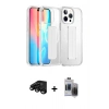 MARSİLYAN™- iPhone 15 Pro Max Kılıf Nova Işık Koleksiyonu - Siyah Vanessa Magic Hayalet Cam + Raze Metal Kamera Lens - SH