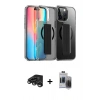MARSİLYAN™- iPhone 15 Pro Max Kılıf Nova Işık Koleksiyonu - Siyah Vanessa Magic Hayalet Cam + Raze Metal Kamera Lens - TMGI
