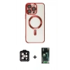 MARSİLYAN™- iPhone 15 Pro Max Kılıf Nova Işık Özel Seri - Siyah 360 Mat Full Body Arka Koruyucu + PVD Metal Kamera Lens - TU