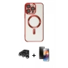 MARSİLYAN™- iPhone 15 Pro Max Kılıf Nova Işık Özel Seri - Siyah 3D Antistatik Mat Seramik Nano Ekran Koruyucu + Raze Metal Kamera Lens - GS