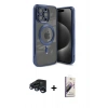 MARSİLYAN™- iPhone 15 Pro Max Kılıf Nova Işık Özel Seri - Siyah Bilvis 3D Mat Cam Ekran Koruyucu + Raze Metal Kamera Lens - LT