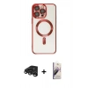 MARSİLYAN™- iPhone 15 Pro Max Kılıf Nova Işık Özel Seri - Siyah Bilvis 3D Mat Cam Ekran Koruyucu + Raze Metal Kamera Lens - TMGI