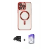 MARSİLYAN™- iPhone 15 Pro Max Kılıf Nova Işık Özel Seri - Siyah Bilvis 5in1 3D Magic Cam Ekran Koruyucu + Raze Metal Kamera Lens - GS