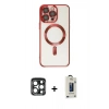 MARSİLYAN™- iPhone 15 Pro Max Kılıf Nova Işık Özel Seri - Siyah Bilvis Hayalet Cam Ekran Koruyucu + PVD Metal Kamera Lens - LT