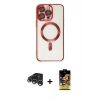 MARSİLYAN™- iPhone 15 Pro Max Kılıf Nova Işık Özel Seri - Siyah Buffer Cam Ekran Koruyucu + Raze Metal Kamera Lens - GS