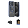 MARSİLYAN™- iPhone 15 Pro Max Kılıf Nova Işık Özel Seri - Siyah Buffer Hayalet Cam Ekran Koruyucu + Raze Metal Kamera Lens - LT