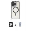MARSİLYAN™- iPhone 15 Pro Max Kılıf Nova Işık Özel Seri - Siyah Joko Magic 5D Cam + PVD Metal Kamera Lens - GI