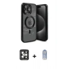 MARSİLYAN™- iPhone 15 Pro Max Kılıf Nova Işık Özel Seri - Siyah Joko Magic 5D Cam + PVD Metal Kamera Lens - GI