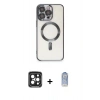 MARSİLYAN™- iPhone 15 Pro Max Kılıf Nova Işık Özel Seri - Siyah Joko Magic 5D Cam + PVD Metal Kamera Lens - SH